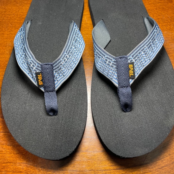 Mens Teva Mush II Flip Flops #4168 Blue Black Sz 12 Nice Sandals! Blue Black - Picture 7 of 10